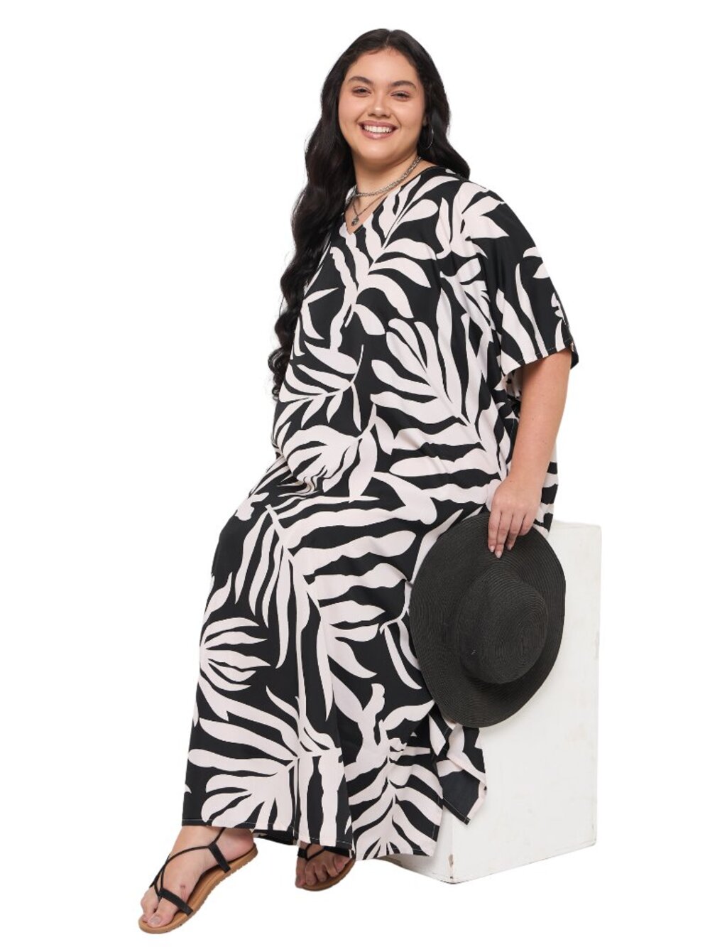 Gypsie Blu Women Plus Size Summer Wear Caftan Dress Beach Cover Up Maxi Dresses - Picture 9 of 9